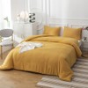 CLOTHKNOW Mustard Yellow King Size Comforter Set 3Pcs Dark Yellow