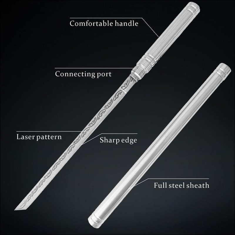 Quanqiuyi Stainless Steel Blade, Outdoor Portable Stainless Steel Mini Stick