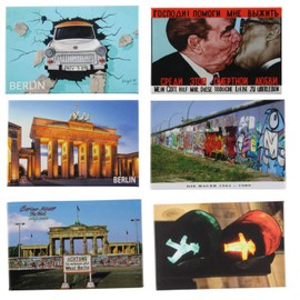 Set of 6 Berlin Fridge Magnets | 6 Pieces | Strong Hold | Photo Magnets 8 x 5.5 cm Each | Typical Souvenir