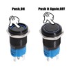 aikoolwer Latching Push Button Switch 16mm 12V Car Blue LED