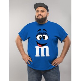 MoonWorks® Men's T-Shirt Carnival M Print Group Costume Fancy Dress Last Minute Fancy Dress Costumes Men Fun Shirt, 5 Blue