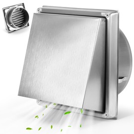 OUZHOU Lüftungsgitter Edelstahl, Lüftungsgitter 150mm mit Insektenschutzgitter lüftungsklappe, Wetterschutzgitter Abdeckung Dunstabzug Außen Für Belüft Systeme Innen und Außen