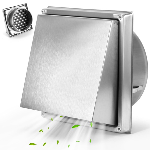 OUZHOU Lüftungsgitter Edelstahl, Lüftungsgitter 150mm mit Insektenschutzgitter lüftungsklappe, Wetterschutzgitter Abdeckung