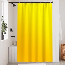 Uiiooazy Yellow Shower Curtain, Gradient Yellow, Autumn, Light Yellow, Modern Shower Curtains, Anti-Mould, Waterproof Polyester Fabric, Washable Bathroom Curtain with Hooks for Bathroom, 120 x 200 cm