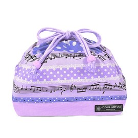 COLORFUL CANDY STYLE N3472200 Lunch Bag for Girls, Clothed, Medium, Kids, Stylish, Cute, Gusset, Playing Melody, Polka Dot Rhythm (Lavender)