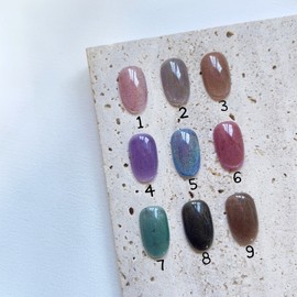 Magnetic Gel One Color Handmade Nail Tips - Almond Egg / 자석젤 원컬러 수제네일팁 - 아몬드에그