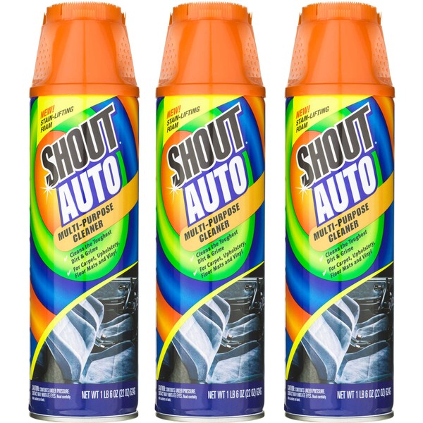 SHOUT Auto Multi-Purpose Cleaner and Stain Remover 22 oz Stain Lifting Foam (3)