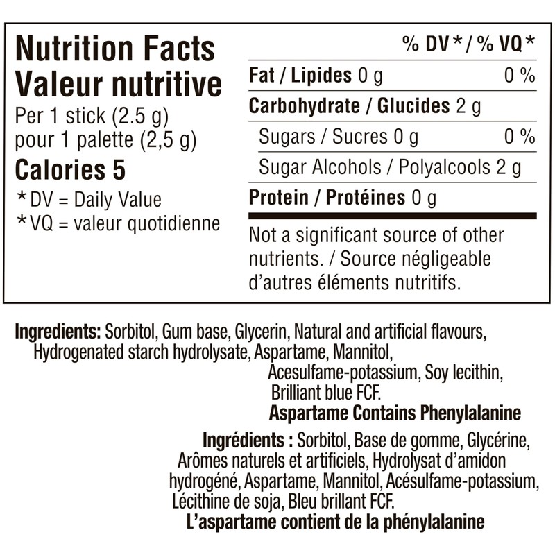 Wrigley 5 Cobalt Peppermint Sugar-Free Gum, 15 Count (Pack of