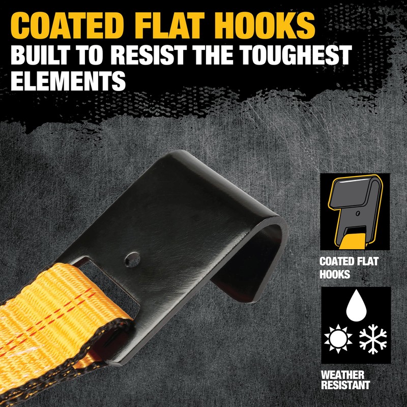 DEWALT DXBC10000F Black/Yellow 2" x 27' Ratchet Tie Down Strap