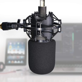 SUNMON AT2020 Mic Shock Mount and Foam Windscreen For Audio Technica AT2020 Microphone