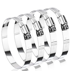 4 Pack Jubilee Clips 72–95mm – Heavy Duty Stainless Steel Hose Clamps with Crosshead Screws, Adjustable 304 SS Worm Drive Hose Clip for Pipe, Fuel, Gas, Water, Air Line Connections