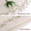 URROMA Round Linen Doilies, 120 cm, Beige Tablecloth with Lace