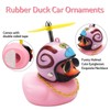 wonuu Pink Duck Car Dashboard Decorations Rubber Duck Car Ornaments