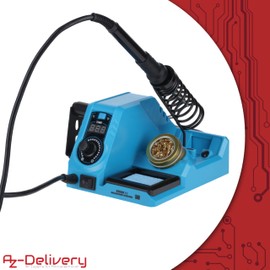 AZ-Delivery 926LED V2 Soldering Iron Kit, 130 W, Adjustable 200 °C - 480 °C, Includes Plug-In Soldering Iron Handle, Soldering Stand and Heat Resistant Cleaning Sponge - Ideal for DIY Projects