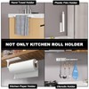 Paper Towel Holder - Self-Adhesive or Drilling, White, Upgraded Aluminum