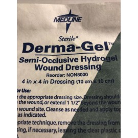 Medline 2 PK  DermaGel Hydrogel Wound Dressing 4"x4"