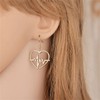 coadipress Hollowing Geometric Peach Heart Heartbeat Love Earrings for Women