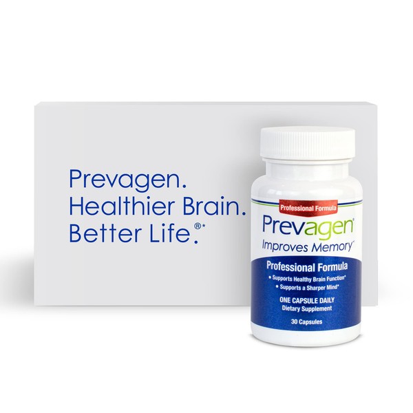 Prevagen Improves Memory - Professional Strength 40mg, 30 Capsules |1 Pack| with Apoaequorin & Vitamin D with Attractive and Stackable Prevagen Storage Box | Brain Supplement for Better Brain Health