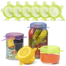 Orblue Silicone Stretch Lids 6-Pack Small for Fresh Food Storage - Seal in Flavors, Keep Food Fresh and Reduce Waste Lime Green
