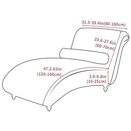 Chaise Lounge Cover Stretch Chaise Chair Covers Chaise Slipcover Armless Chaise Lounge Indoor Slipcover for Living Room Bedroom,Machine Washable(C)
