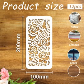 beinkmake 12Pcs Musical Note Stencil PET Painting Templates Inlay Border Stencils for Furniture Reusable DIY Craft for Wall Wood Fabric Canvas Paper Home Decor 3.94 x 7.87inch