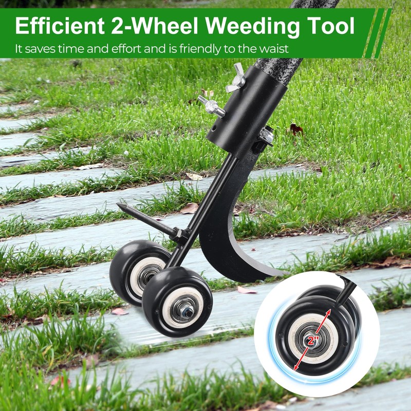 ETICSIPA Crack Weeder Tool with Wheels 5.5FT Metal Crevice Weeding