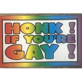 Prank “ Honk If Your Gay “ Bumper Sticker Decal Gay Prank Rainbow Free Gift