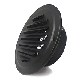 IMOBEINOR Air Vent Louver, Round 304 Soffit Vents Exhaust Air Grill Ceiling Vent Cover with Built-in Mesh Screen for Bathroom Kitchen Office Ventilation Black (4Inch)