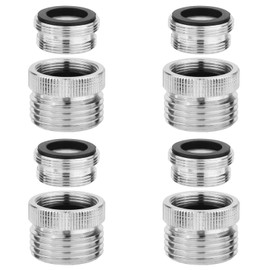 Tap Adapter, Thread Adapter, 22 Female to 3/4 GHT Male Thread Connector, Tap Hose Attachment, Sink Adapter for Kitchen and Bathroom, 4 Pack