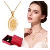Collar Virgen Perla Real Regalo Mama Esposa Acero Chapa 18k