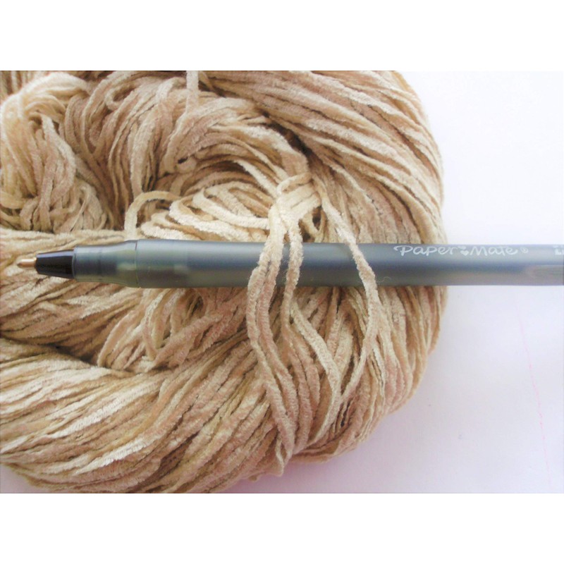 Light Olive Beige Rayon Chenille Yarn