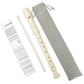 Soprano Recorder 8 Hole, Soprano Recorder German Style for Beginners Treble Flute with Velvet Bag and Cleaning Rod