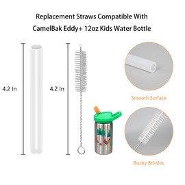 KLOWOAH Replacement Straws Compatible with CamelBak Eddy+ 12oz Water Bottle, BPA-Free (6 Packs)