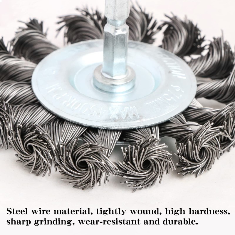 FPPO 3PCS 3 Inch Knotted Wire Wheel Cup Brush and