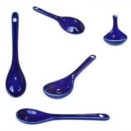 Pirhosigma 8 Color Porcelain Egg Spoons Ceramic Spoons 5 inch Coffee Dessert Yogurt Tea Milky Tea