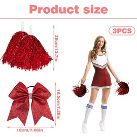 WORUIB 3PCS Pom Poms Cheerleading,cheerleader Pom Poms,cheerleading Pom Poms,Rugged Cheerleading Hand Flowers,Suitable for Sporting Events, Stage Shows and Other Celebrations.