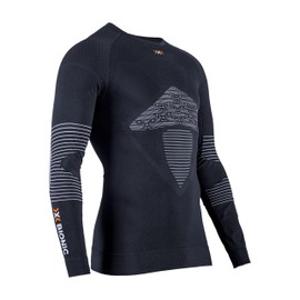 X-Bionic Energizer 4.0 Round Neck Long Sleeves Strato Base Camicia Funzionale, uomo, opal Black/Arctic White, m