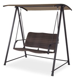 Garden Winds Replacement Canopy Top Cover for The Cassel Wicker Swing- Riplock 350 - Nutmeg