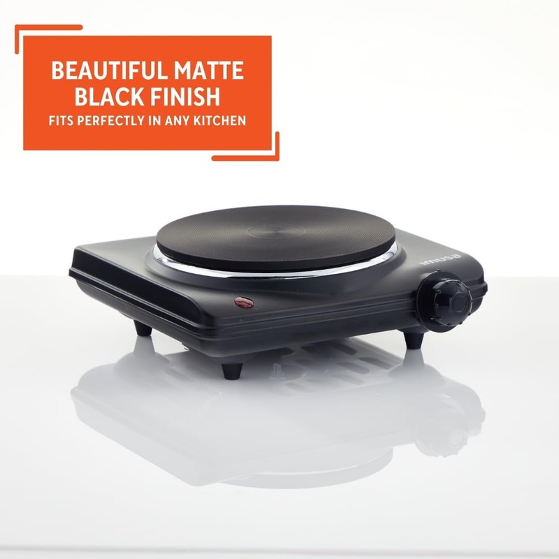 IMUSA Single Electric Hot Plate, Black