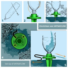 Vatnaflow - Irrigation System with 4 Outlets - Watering Set for Garden Balcony Patio - Targeted Growth (Pack of 1)