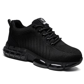 Hogent Steel Toe Shoes for Men Women Safety Work Sneakers Indestructible Comfortable Lightweight Breathable Construction Sneakers Anti Smashing Puncture Proof Air Cushion