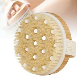 BEE VIBES Cepillo Corporal para Masaje Exfoliante de Baño de Cerdas Naturales para Eliminar las Toxinas de la Piel Muerta para Cuerpo Seco; 