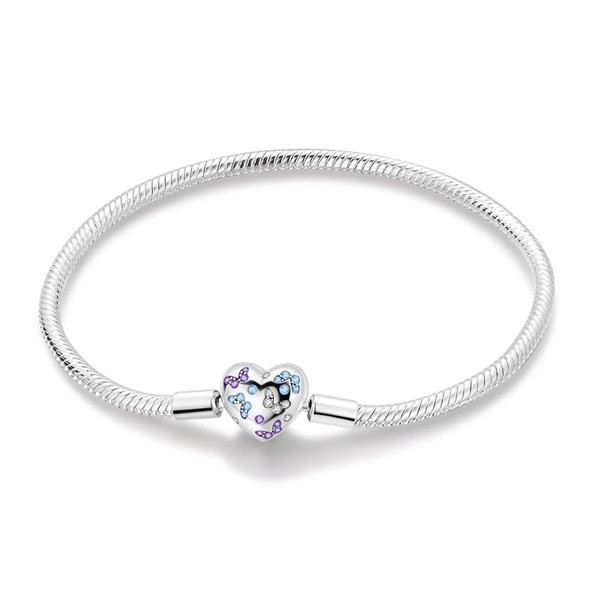 TINSLO Women's Bracelet 925 Sterling Silver, Bracelets with Heart Clasp