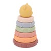 6 Pcs Soft Sensory Stacking Circle Toys with Bear Stacker