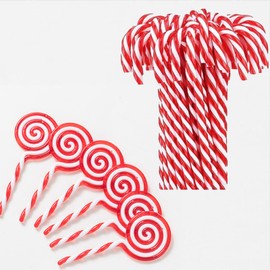 HERZWILD 22pcs Christmas Tree Candy Cane Hanging Ornaments candy Lollipop Ornament Christmas Tree Pendant for Christmas Decorations (guaizhang+bangbangtang)