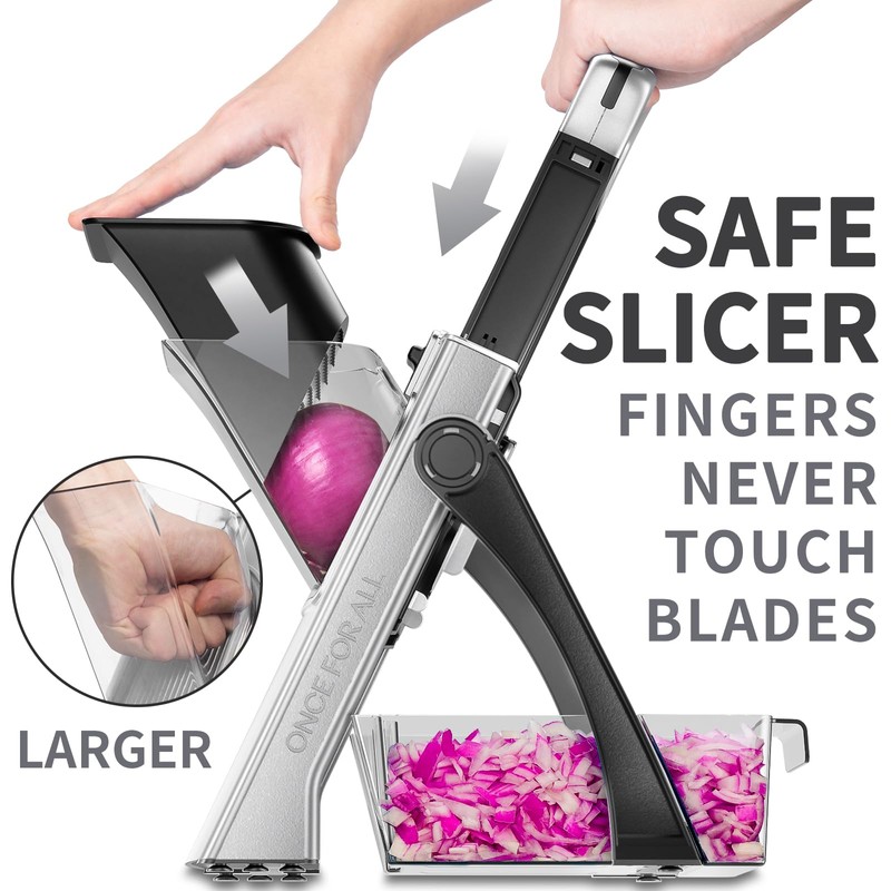 ONCE FOR ALL Upgrade Safe Mandoline Slicer Plus, Biger Size,