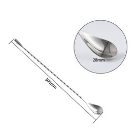 Bar Spoon Stirrer, 11.8 inches (30 cm), 18-8 Stainless Steel, Stylish, Bartender Set, For Cocktail, Yogurt, Durable, Commercial Use, Home Use, Set of 2
