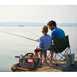 MATEIN Tackle Bag with Cooler & Rod Holder, Fishing Gifts for Men Unique, Saltwater Resistant Waterproof Fishing Tackle Storage Carrying Case with Shoulder Strap for Trays and Fish Gear, Black