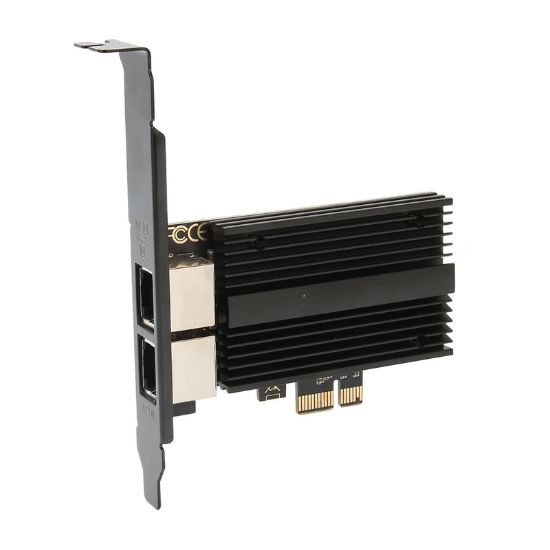 PCIe Network Card 2.5Gbps Dual Port Gold Plated Pin Aluminium