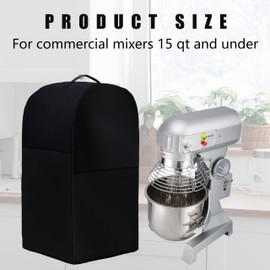 Commercial Food Mixer Cover，For Commercial Mixers 15QT and under，High Density Waterproof and Dustproof Mixer Black Cover（only cover）
